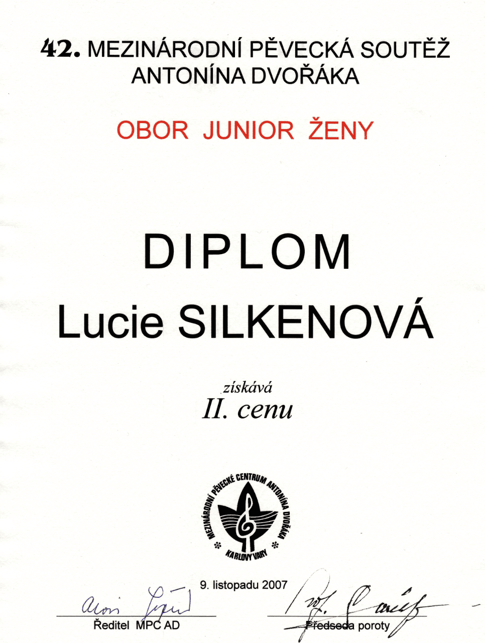 Lucie Silkenová - diplom